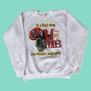 Vintage Black Pride Sweatshirt Bob Marley Malcom X